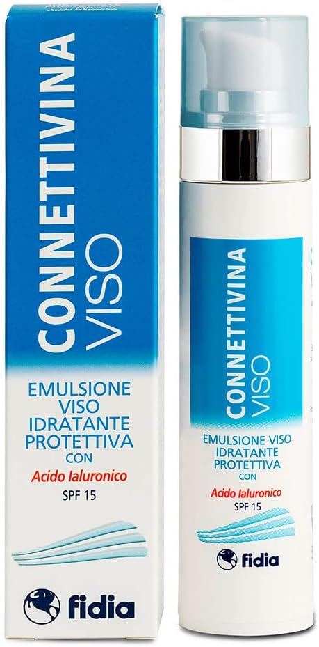 Fidia Farmaceutici CONNETTIVINAVISO - Emulsione Fluida per Idratare la Pelle, con Acido Ialuronico SPF15, Flacone Airless da 50ml